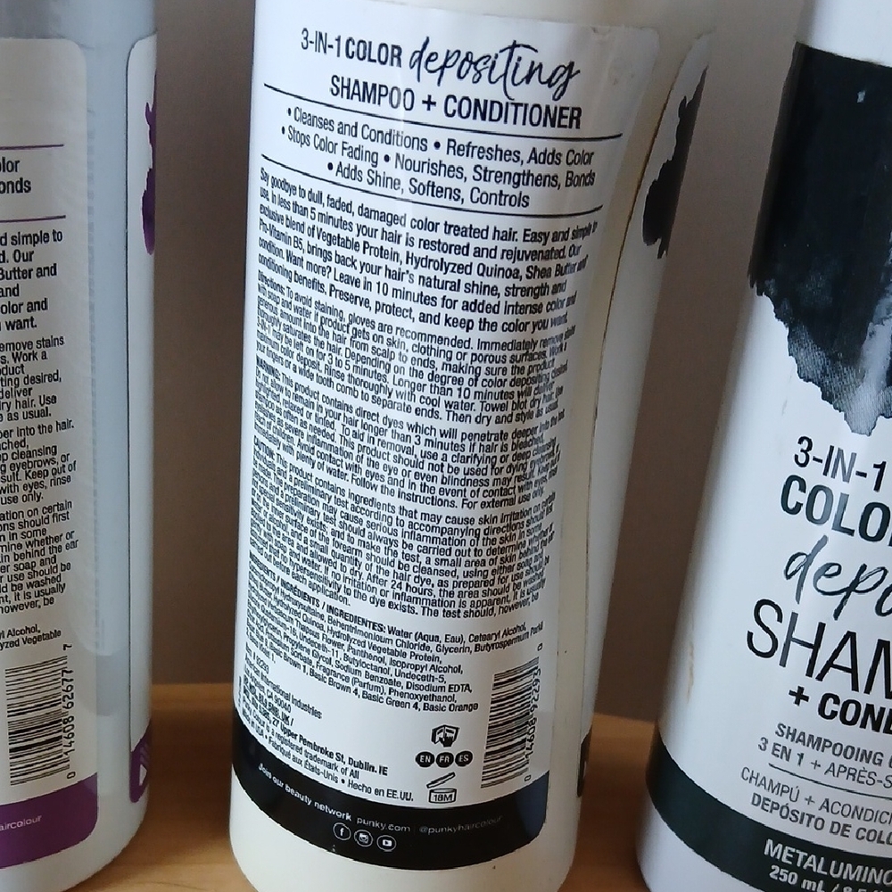3-in-1 Color Depositing Shampoo + Conditioner - Purple, Gunmetal, Black- 250ml - Picture 5 of 7